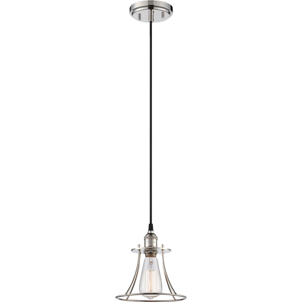 Nuvo Lighting 60/5411  Vintage - 1 Light Caged Pendant - Vintage Lamp Included in Polished Nickel Finish